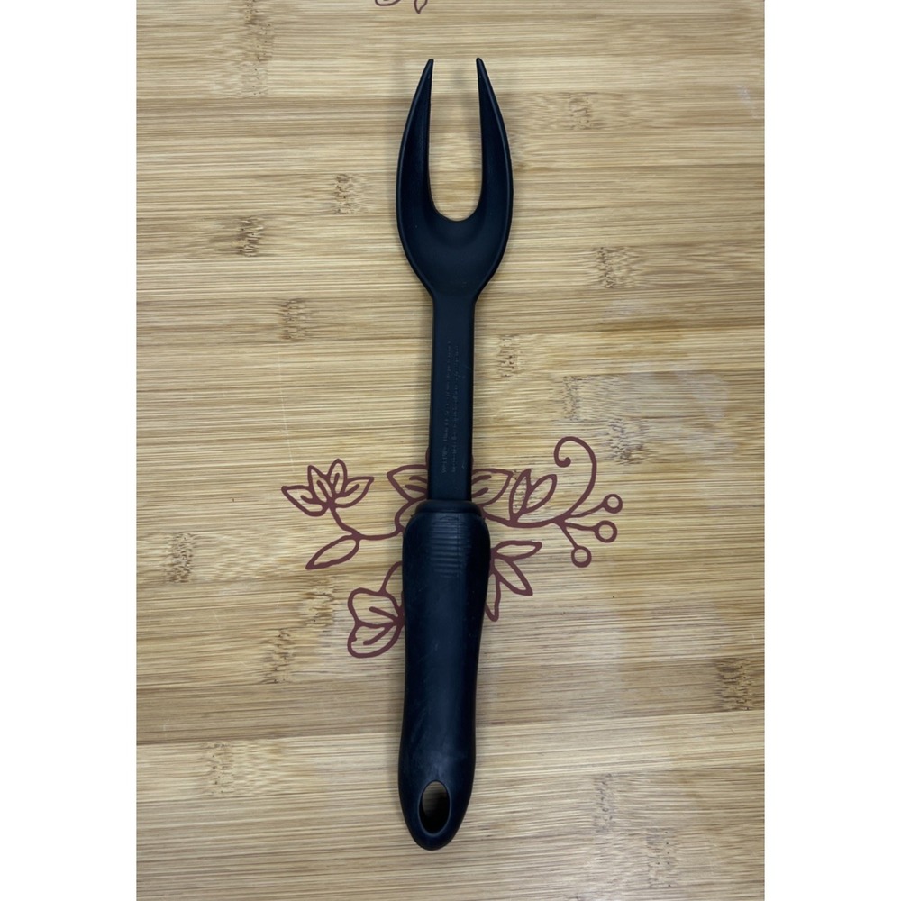Black Plastic Nylon 2 Prong‎ Fork Cooking Utensil Heat Resistant 410 F/210C
